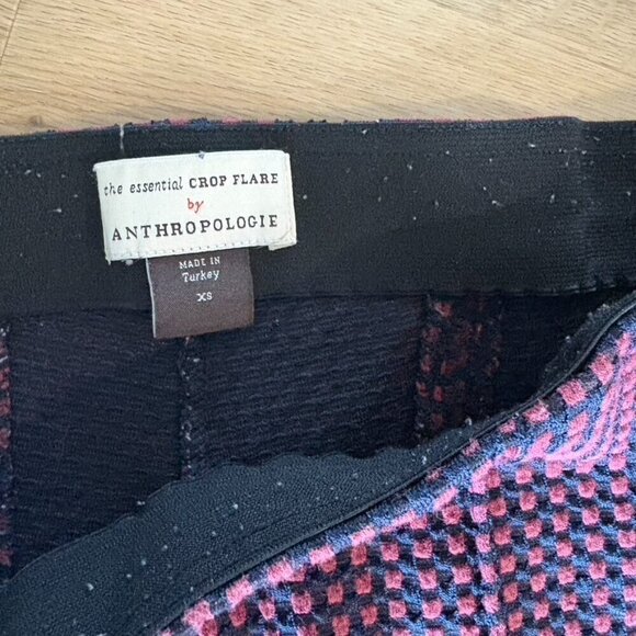 Anthropologie the essential crop flare Blue Maroon Stretch Pull on XS - Picture 9 of 9